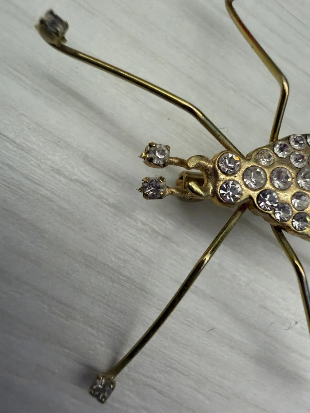 Gold Crystal Spider Brooch - Women's Accessory